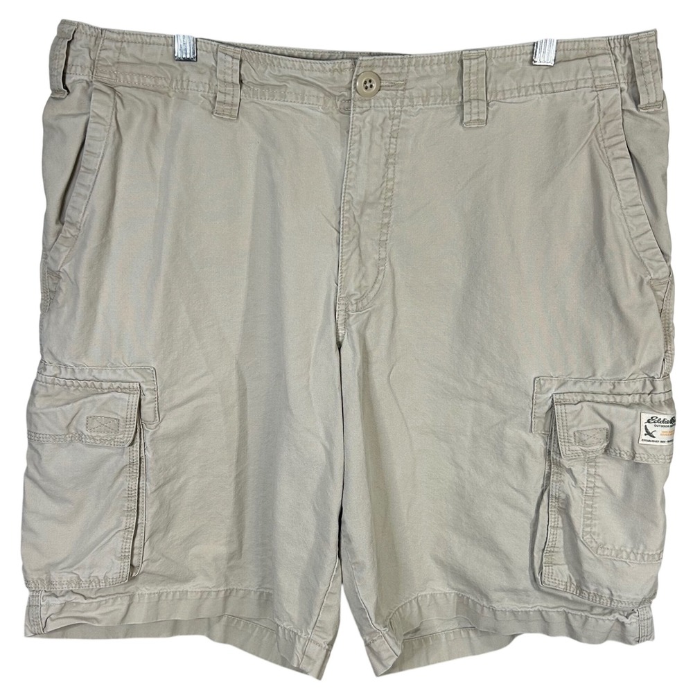 Eddie Bauer Mens Khaki Cargo Shorts Outdoor Utility Size 38 Outdoor